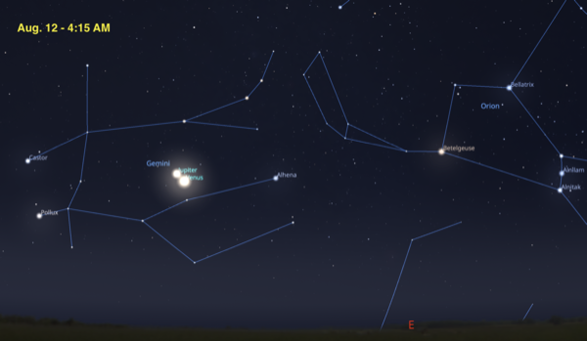Jupiter and Venus, early AM, Aug. 12