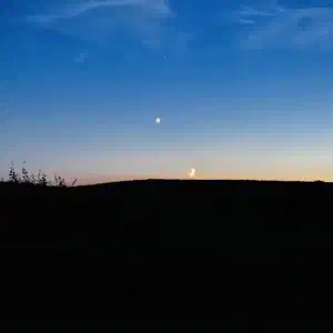 Moon/Venus and Spica (left) and Porrima (γ Vir, above)