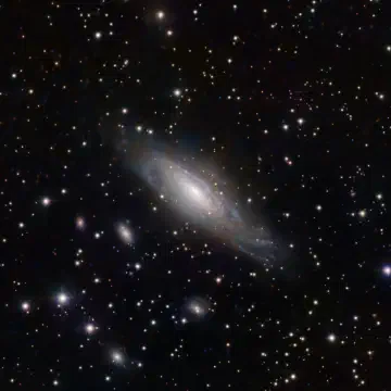 Spiral galaxy NGC 7331, seen at a steep tilt
