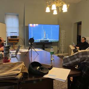 Watching the Artemis launch at a meeting