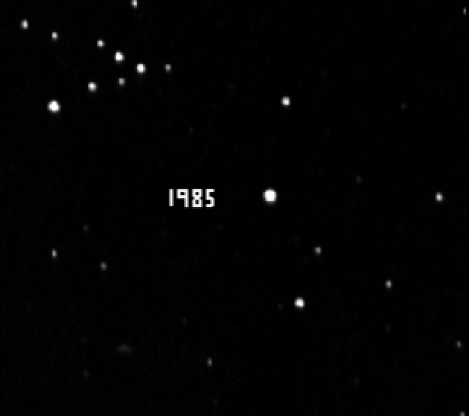 Which star has the highest proper motion of any known star — drifting so steadily across the sky that it covers the apparent width of the full Moon in about 180 years?