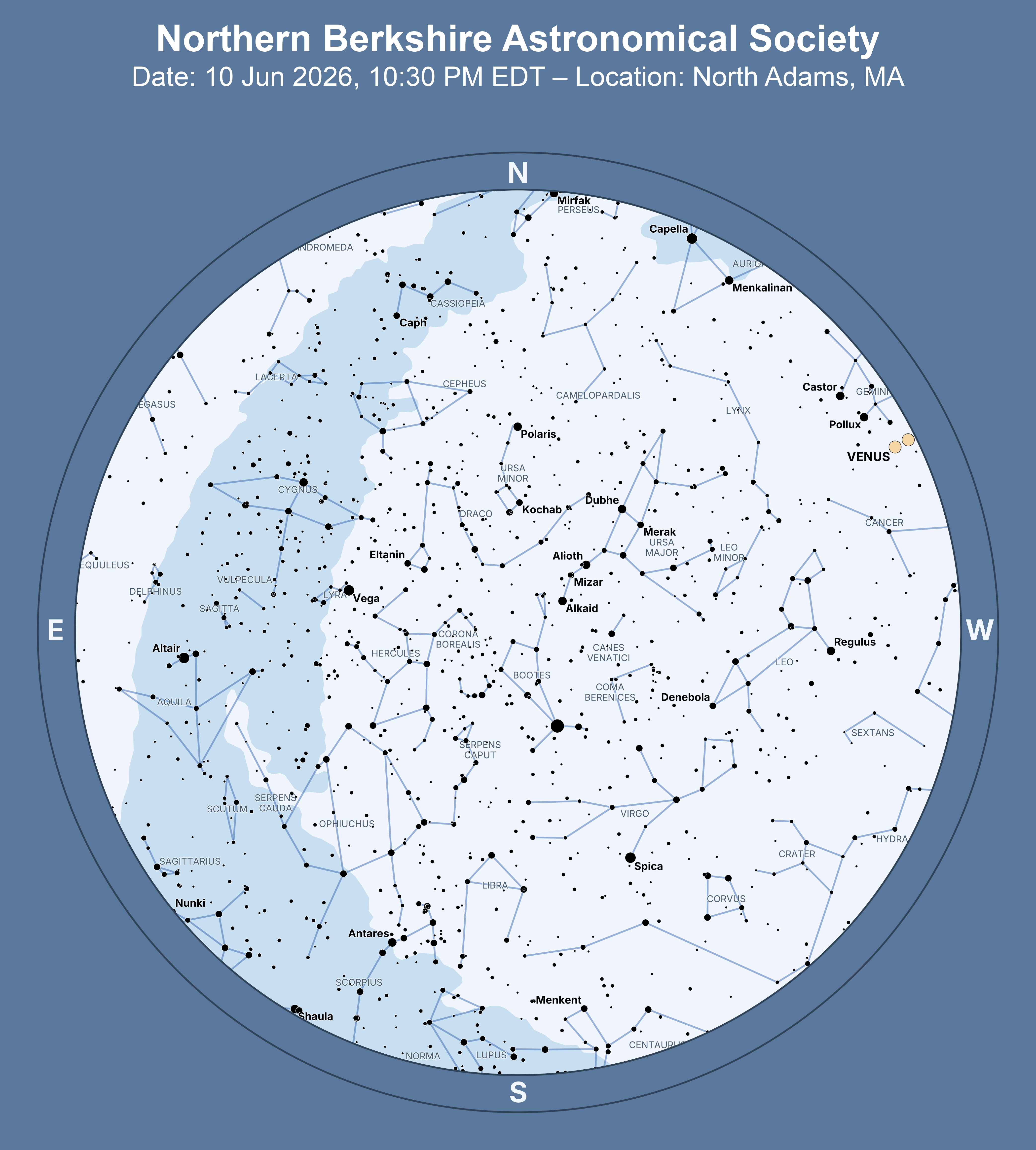 Star map for 10 Jun 2026, 10:30 PM EDT